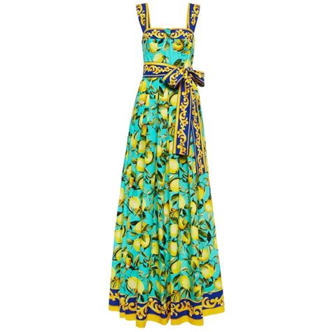 dolce gabbana floral maxi dress|dolce and gabbana lemon dress.